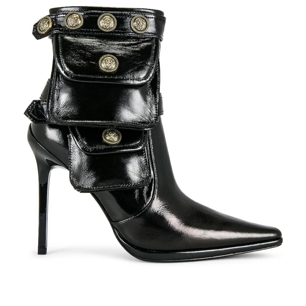 Jeffrey Campbell stashed bootie in black NWOT stiletto patent leather